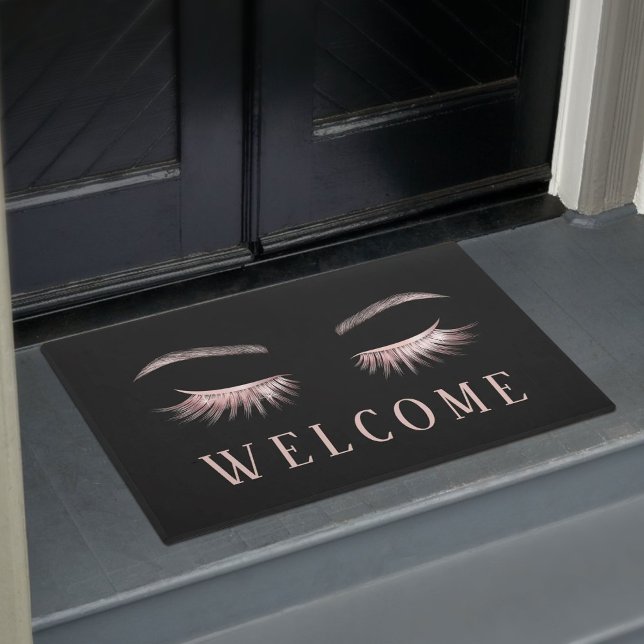 Lashes Eyelash Makeup Artist Rose Gold Welcome Doormat (Creator Uploaded)