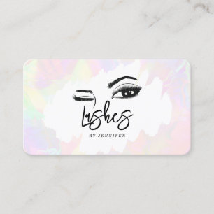 Lashes Eyes Brows Rose Holographic Pastel Unique Calling Card