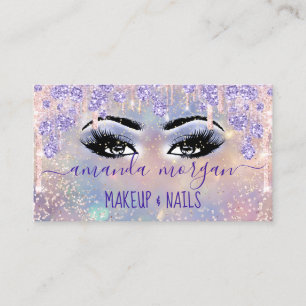 Lashes Hairdresser Makeup Rose Smoky Holograph Business Card