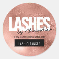 Lashes Lash Cleaner Rose Gold Sparkle Glitter Name