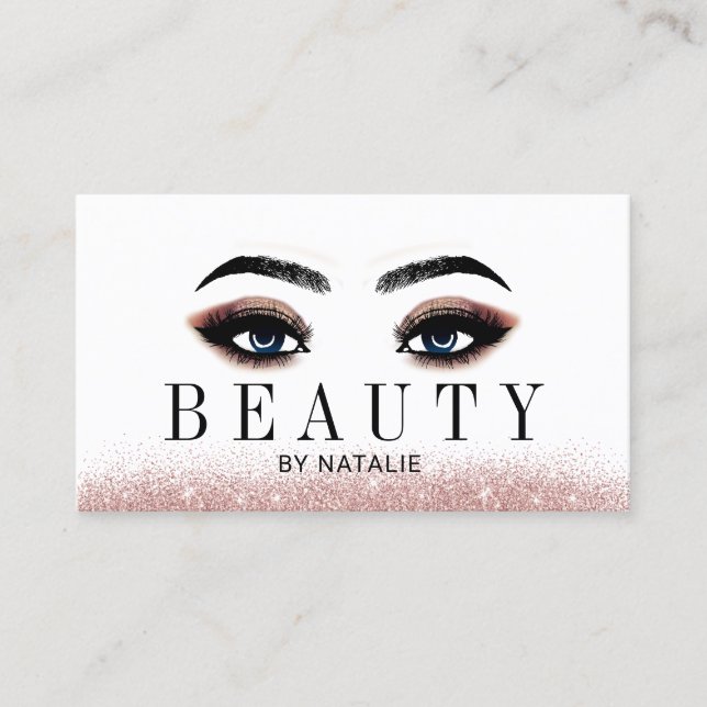 Lashes Makeup Artist Blue Eye Beauty Salon Business Card (Front)