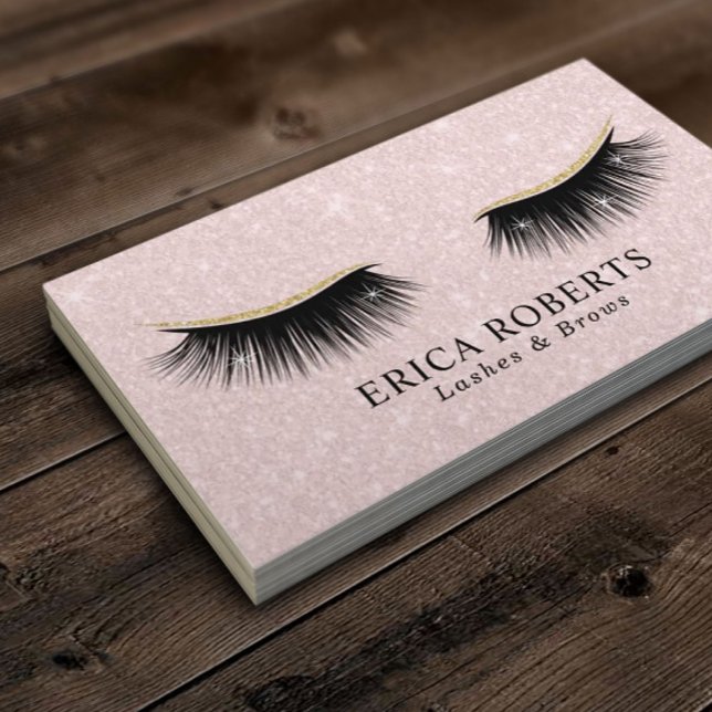 Lashes Makeup Artist Blush Pink Beauty Salon Business Card (Creator Uploaded)