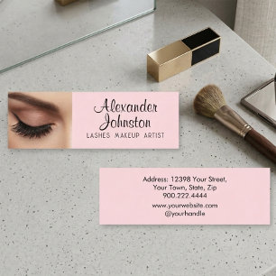 Lashes Makeup Artist Blush Pink Professional Mini Business Card