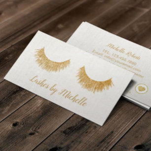 Lashes Makeup Artist Chic Gold Eyelash Extensions Loyalty Card