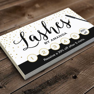 Lashes Makeup Artist Classy Script Loyalty Punch Card