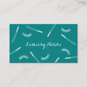 Lashes Makeup Artist Cute Eyelash Salon Teal Business Card