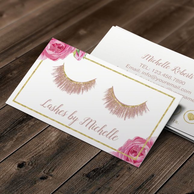 Lashes Makeup Artist Elegant Floral Loyalty Card (Creator Uploaded)