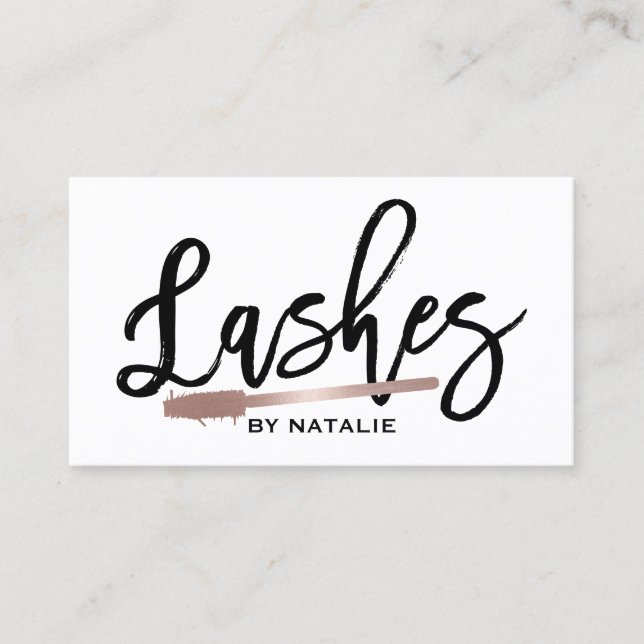 Lashes Makeup Artist Elegant Handwritten Script Business Card (Front)