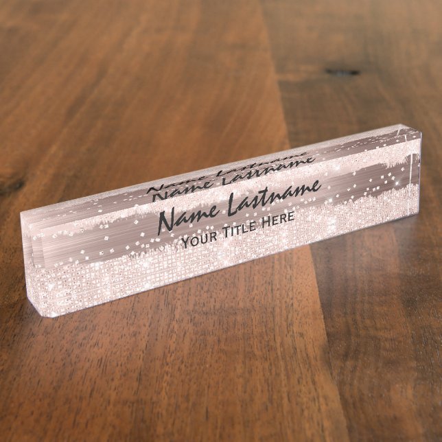 Lashes Makeup Artist Event Planner Spark Rose Nameplate (Side)