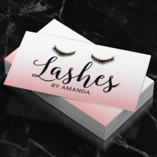 Lashes Makeup Artist Eyelash Extension Blush Pink Business Card