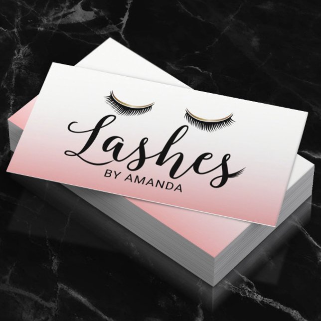 Lashes Makeup Artist Eyelash Extension Blush Pink Business Card (Creator Uploaded)