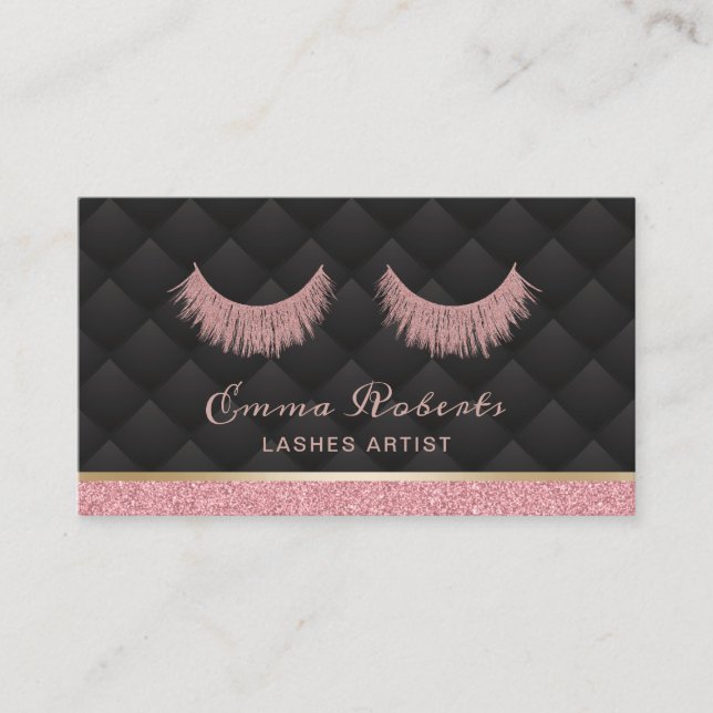 Lashes Makeup Artist Luxury Eyelash Extensions Business Card (Front)