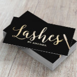 Lashes Makeup Artist Modern Black & Gold Business Card<br><div class="desc">Lashes Makeup Artist Modern Black & Gold Business Cards.</div>