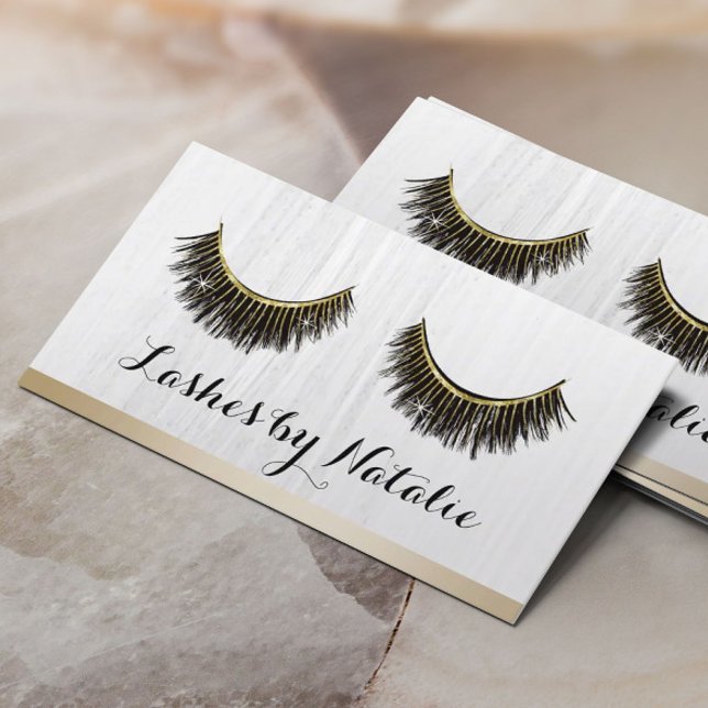 Lashes Makeup Artist Modern Gold Border Loyalty (Creator Uploaded)