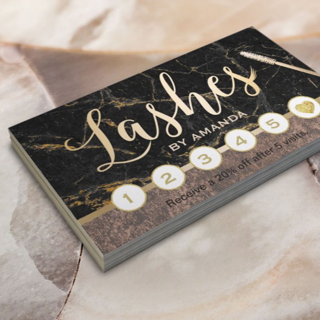 Lashes Makeup Artist Modern Marble Copper Loyalty (Creator Uploaded)