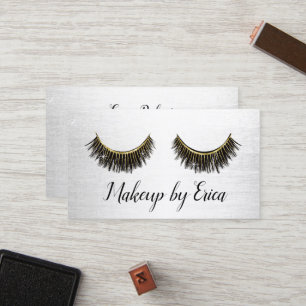 Lashes Makeup Artist Modern Silver Salon Loyalty Card
