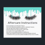Lashes Makeup Artist Modern Teal Drips Aftercare Flyer<br><div class="desc">Lashes Makeup Artist Modern Teal Drips Aftercare Instructions.</div>