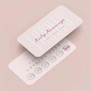 Lashes Makeup Artist Punch Pink Loyalty Card