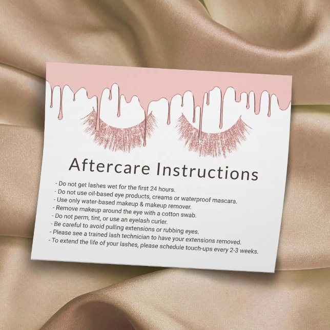 Lashes Makeup Artist Rose Gold Dripping Aftercare Flyer (Creator Uploaded)