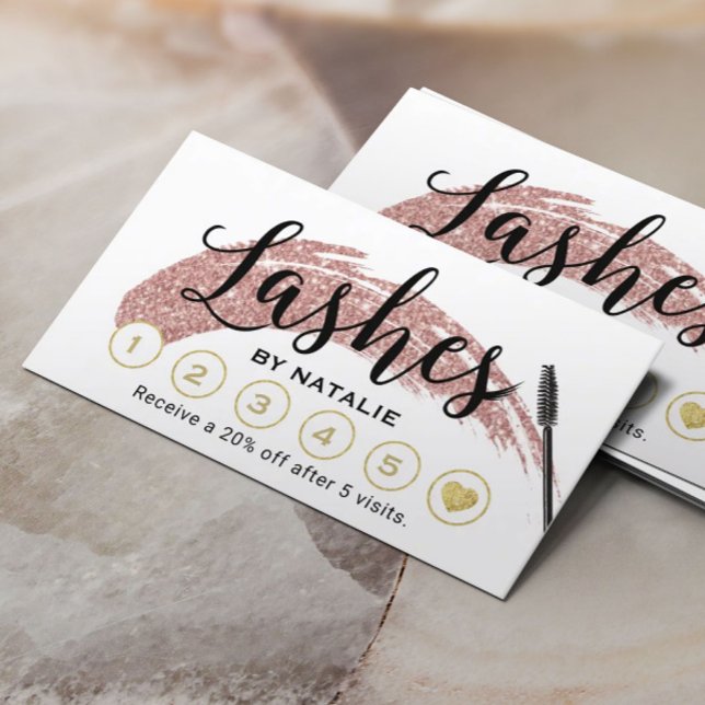 Lashes Makeup Artist Rose Gold Eyelash Loyalty Card (Creator Uploaded)