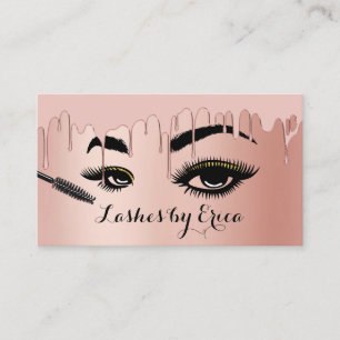 Lashes Makeup Artist Rose Gold Foil Beauty Salon Business Card