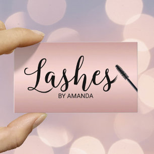 Lashes Makeup Artist Rose Gold Lash Extension Business Card