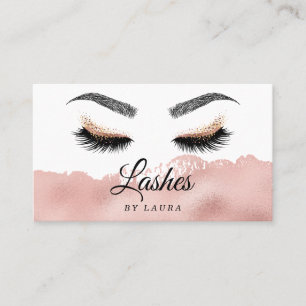 Lashes Makeup Artist Rose Gold Mascara Brows Business Card