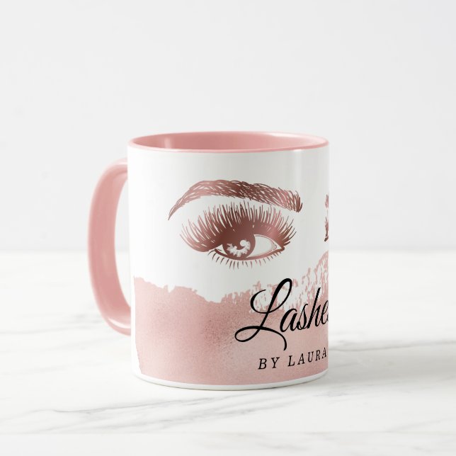 Lashes Makeup Artist Rose Gold Mascara Brows Mug (Front Left)