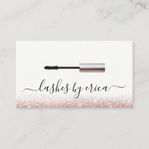 Lashes Makeup Artist Rose Gold Mascara Brush Business Card