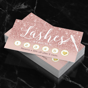 Lashes Makeup Artist Rose Gold Ombre Loyalty Punch Card