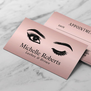 Lashes Makeup Artist Rose Gold Salon Appointment Card