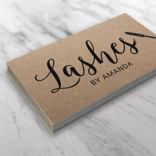 Lashes Makeup Artist Rustic Eyelash Extensions Business Card