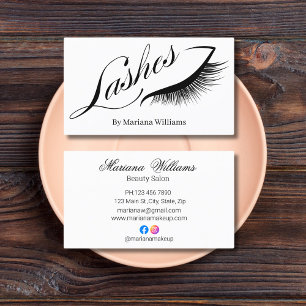 lashes, makeup artist stylish minimalist beauty business card