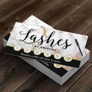 Lashes Makeup Artist Trendy Marble Loyalty Punch