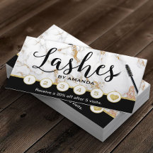Lashes Makeup Artist Trendy Marble Loyalty Punch