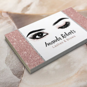 Lashes Makeup Artist Wink Eye Beauty Rose Gold Business Card