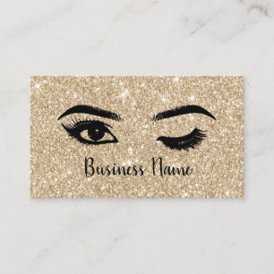 Lashes Makeup Artist Wink Eye Gold Sparkle Loyalty Card