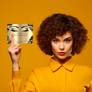 Lashes Makeup Gold Confetti Certificate Gift