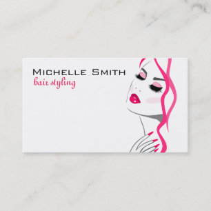 Lashes Manicure Hair Pink Girl Beauty Branding Business Card