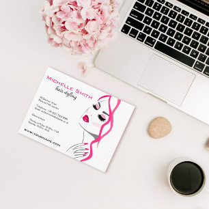 Lashes Manicure Hair Pink Girl Beauty Branding Postcard