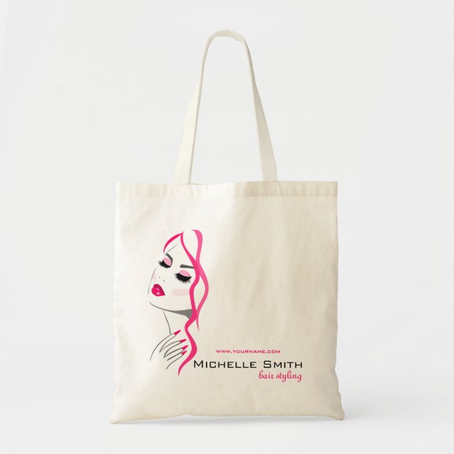 Lashes Manicure Hair Pink Girl Beauty Branding Tote Bag (Front)