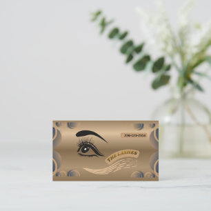 Lashes Modern Blue Minimalist Eye Illustration  Business Card