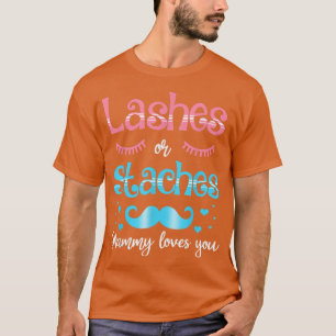 Lashes Or Staches Grammy Loves You Gender Reveal T-Shirt