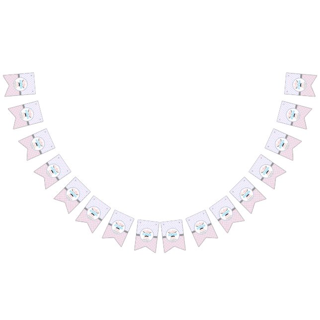 "Lashes Or Staches" Modern Gender Reveal Party Bunting (All)