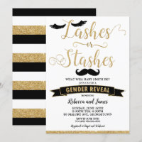 Lashes or Stashes Gender Reveal Baby Shower Gold