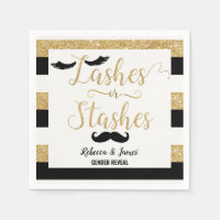 Lashes or Stashes Gender Reveal Baby Shower Gold