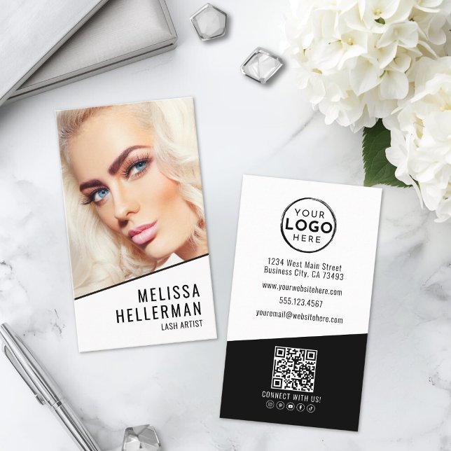 Lashes Photo Logo Vertical Business Card (Lashes Photo Logo Vertical Business Card )