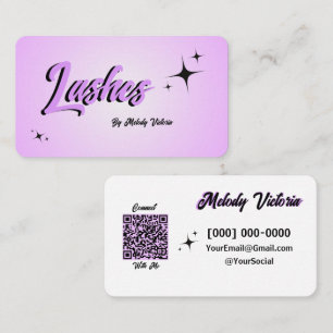 Lashes purple business card