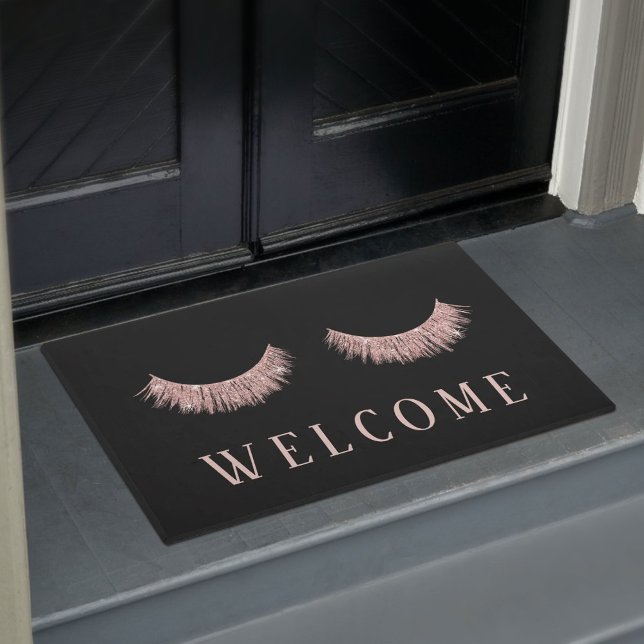 Lashes Rose Gold Eyelash Salon Welcome Doormat (Creator Uploaded)