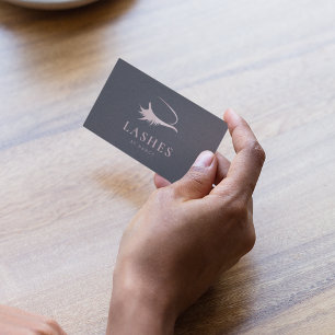 Lashes Rose Gold Glitter  Business Card